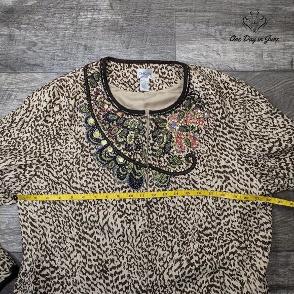 Chico's Sequin Hook and Loop Closure Jacket Size Chico's 3 (16) - Picture 3 of 5